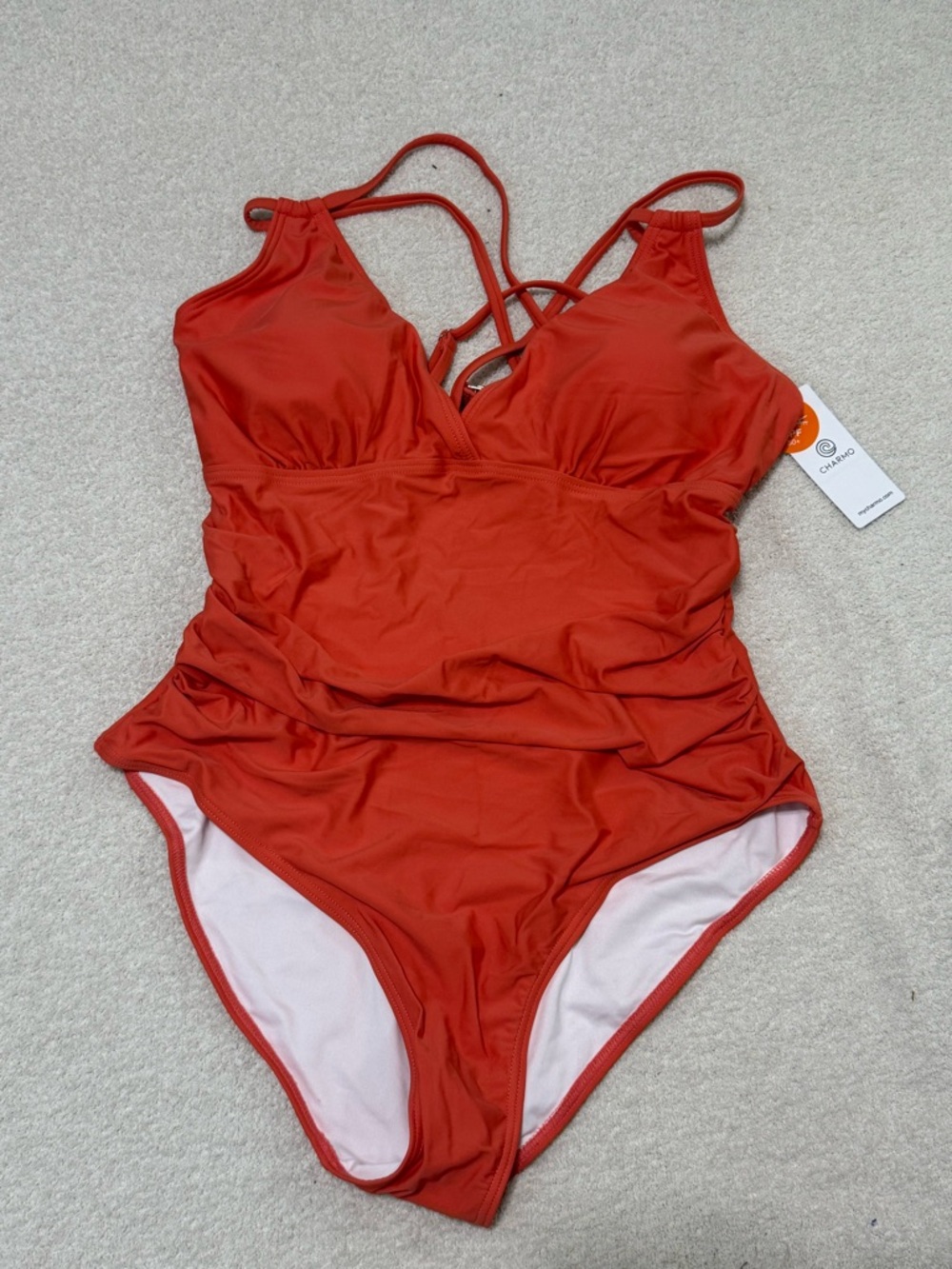 Charm Charming Rust One-Piece Swimsuit with Strappy Back